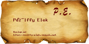 Pálffy Elek névjegykártya